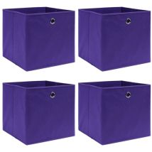 Boîtes de rangement 4 pcs Violet 32x32x32 cm Tissu