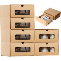 Boîtes de Rangement à Chaussures 6PCS Boîtes de Chaussures empilables Cardboard Boîtes de Rangement en Carton Durable Diroir Diroir Boîtes de