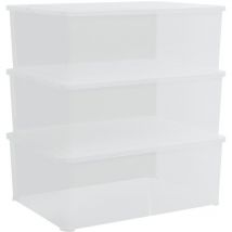 Boîtes de rangement en plastique 3 pcs 10 L empilables