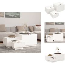 Boîtes de rangement et couvercles 3pcs Blanc Bois massif de pin - Boîte De Rangement - Rangements - Meuble Rangement - Bois Massif - Pin