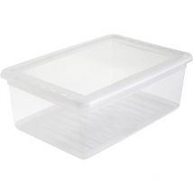 Boîtes de rangement, Naturel Transparent, 39 x 26,5 x 14 cm