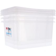 Boîtes de rangement Sunware Nesta 32L 3 pièces Blanc/Transparent