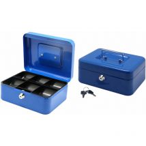 Brixo - Boîtes Portavalor pour les notes de banque en tôle lourde avec touche Piccola - 16x20x9 cm. - Blu