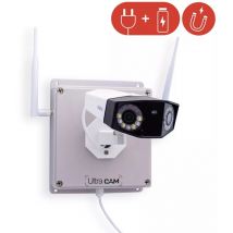 Ultra Secure - Contrôleur 4G (aimanté avec batterie) + Caméra 4K / Détection intelligente / Grand angle 180° + Carte sd (UltraCAM)
