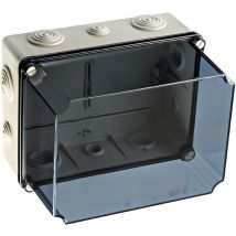 Gsvt231 IDE Boite Dérivation Industrielle étanche Ip65 Avec Capot Transparent Réhaussé Et Entrées Souples - Dim.241x180x175