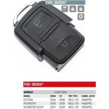 Boitier Plip sans lame 2 Boutons Skoda Octavia, Roomster