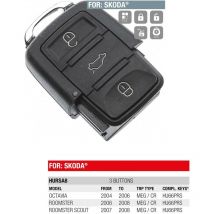 Boitier Plip sans lame 3 Boutons Skoda Octavia, Roomster