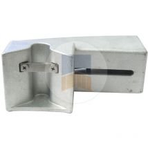 Portac - Boîtier v de réception en applique en Aluminium avec gâche pour serrure de portail coulissant à encastrer. Blanc Ral 9016