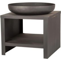 Esschert Design - Braséro en métal avec range bois 60 cm