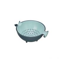 Bol avec passoire Kitchen Active Design - Ensemble passoire avec récipient - Passoire et bol - Double égouttoir rotatif et panier pour le nettoyage