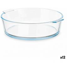 Bol de cuisine de avec poignées en verre transparent de borosilicate 1,6 l 23 x 6 x 20 cm (12 pcs)