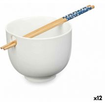 Kinvara - Bol white bamboo 24 x 10,7 x 13,3 cm Baguettes asiatiques/orientales (12 pièces)