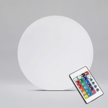 Oviala - Esfera luminosa 16 tonos con mando Ø40 cm de polietileno blanca Shine