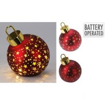 Bola de navidad led roja mate, blanco cálido, modelos variados ø15 cm