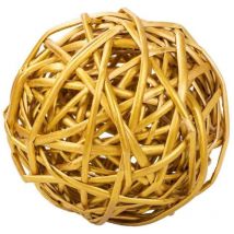 Bola de decoración de mimbre dorada d15 cm