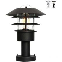 Helsingor 1 Ljus Utomhus Coastal Piedestal Lantern Svart IP44, E27 - Elstead