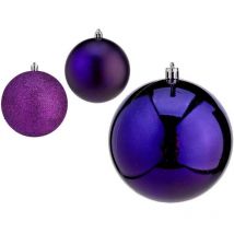 Krist+ - Bolas de navidad ø 10 cm 6 unidades morado plástico