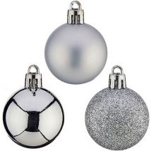 Krist+ - Bolas de navidad ø 4 cm plateado pvc 12 x 8 x 8 cm 8 x 8 x 12 cm