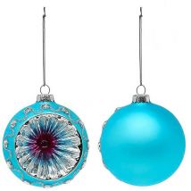 Bolas de navidad cristal azul 8 cm 2 pcs