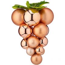 Krist+ - Bola de navidad uvas pequeño cobre plástico 18 x 24 x 18 cm
