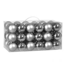Deuba - Set de 54 bolas para árbol de Navidad Decoración Adorno Textura mate y brillosa - Varios colores Plata - Plata