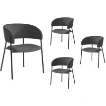 Lot de 4 chaises BOLD en velours côtelé - Gris foncé