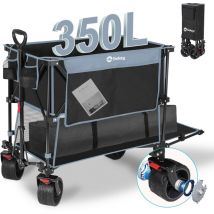 Bollerwagen 4XL Doppel Bollerwagen Faltbar mit 2 Schichten 350L 150KG Faltbarer Transportwagen Zusammenfaltbar aus 4 Richtungen - Extra Breite