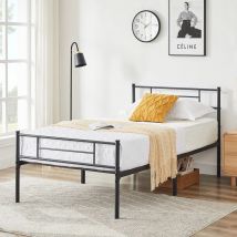 Cadre de Lit 90 x 190 avec Sommier - Lit 90x190 avec Pieds - Support de Lattes - en Acier - Rangement sous Le Lit - Bolli