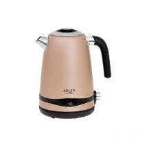 AD1295 Bollitore elettrico, Vintage, 1,7 l, Senza bpa, Display lcd, Controllo temperatura, Acciaio inox, Senza fili, Elemento riscaldante nascosto,