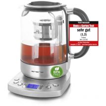 WK-122248 - Bollitore in vetro con note 1.3, colino completamente automatico, in vetro borosilicato, senza bpa, volume 1,7 l, scelta della