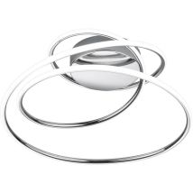 Frankystar - Bologna Plafonnier led Chrome avec Variateur d'intensité Interrupteur D.50cm