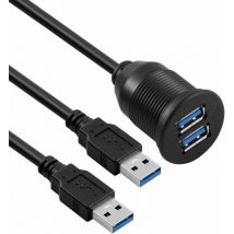 Bolongking Cable et prises Dual USB 3.0 pour tableau de bord de voiture, bateau, moto