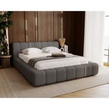 Emporius - Bolonia lit coffre 160x200 - lit bouclé avec rangement, mousse épaisse, lit double 160 x 200 cm - tissu bouclé Girs foncé (Anthology 18)
