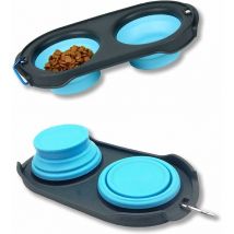 Bols pour Chien Chat, Bols de Voyage pour Chien Chat, Bols pour Chien Portables, Bol pour Chat Pliable avec Mousquetons pour Les Voyages de Camping,