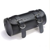 Drillpro - Bolsa de herramientas de piel sintética para motocicleta. alforja. bolsa de almacenamiento de barril enrollable. negro. 31x13cm lbtn