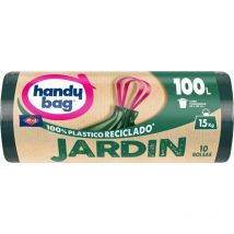 Albal - Handy Bag Bolsas de basura Jardín - Bolsas para cubo de basura de jardín, extra resistentes y antigoteo, autocierre, 100% plástico reciclado,