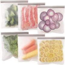 Bolsas reutilizables con cierre hermético para almacenar alimentos, reutilizables y herméticas para carne marinada, fruta y aperitivos, para
