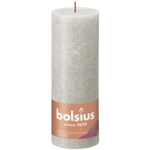 Bougie – Stumpenkerze Rustiko Shine 19x7cm sandgrau – Matières, Hauteur, Quantité par pack
