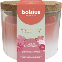 Duftkerze mit Korkdeckel True Joy rosa Floral Blessings Duftkerzen - Bolsius