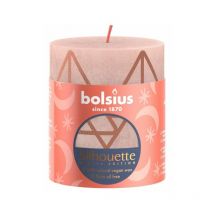 Bolsius - Bougie pilier rustique 8x6,8 cm Misty Pink avec imprimé