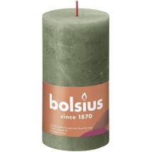 Bolsius - Stumpenkerze Rustiko Shine 13x7cm Olivegrün
