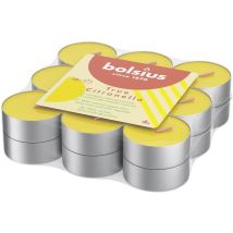 Bougie BOLSIUS – 18 bougies chauffe-plat citronnelle – Cire végétale – 1,5 cm de hauteur – Parfait pour soirées en extérieur