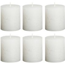 Velas 6 unidades blancas 80x60 mm Bolsius