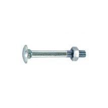 Vynex - Bolzen Rundkopf Mit Vierkanthals Aus Verzinktem Stahl 7x70mm, 4 Stück.