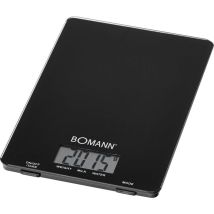 Kw 1515 cb Báscula de Cocina Digital Extraplana, Medición 1gr, Hasta 5 kg, lcd, Función Tara, Vidrio Negro - Bomann