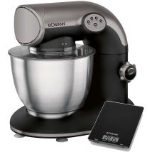 Bomann KM 315 CB Robot Pâtissier Boulangerie Cuisine Ménager Multifonction Bol Inox 5,6L 1200W Noir/Gris