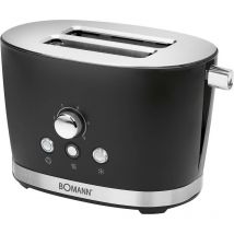 Bomann - ta 3005 cb Grille Pain vintage noir Toaster 2 fentes 850W Noir