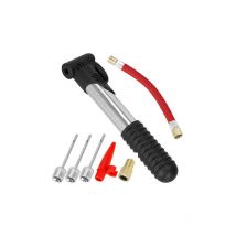 Springos - Bomba de bicicleta con aguja mini 5 en 1 con accesorios.