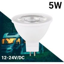 Bombilla GU5.3 led MR16 12-24V dc 5W - Blanco Cálido