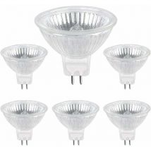 Gabrielle - Paquete de 6 bombillas halógenas GU5.3 de 35 w, 12 v, 400 lm, luz blanca cálida, 2700 k, regulables, foco halógeno MR16
